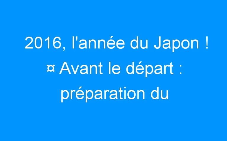Lire la suite à propos de l’article 2016, l'année du Japon ! ¤ Avant le départ : préparation du voyage