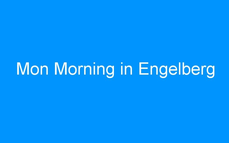 Lire la suite à propos de l’article Mon Morning in Engelberg